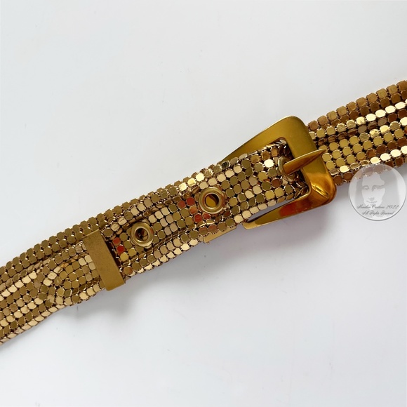Whiting Davis Gold Metal Mesh Belt Vintage 70s Disco  Studio 54 Retro main image 7